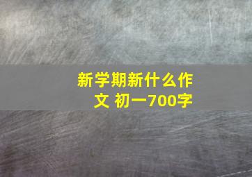 新学期新什么作文 初一700字